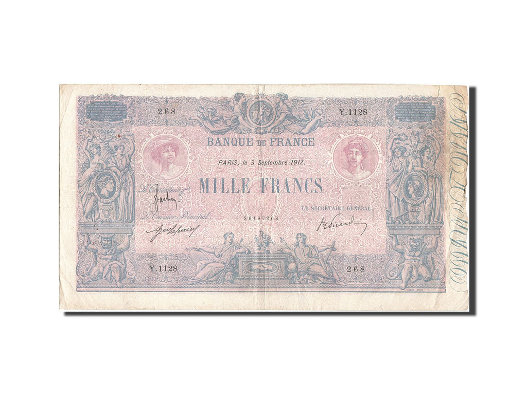 Billet, France, 1000 Francs, 1 000 F 1889-1926 ''Bleu et Rose'', 1917