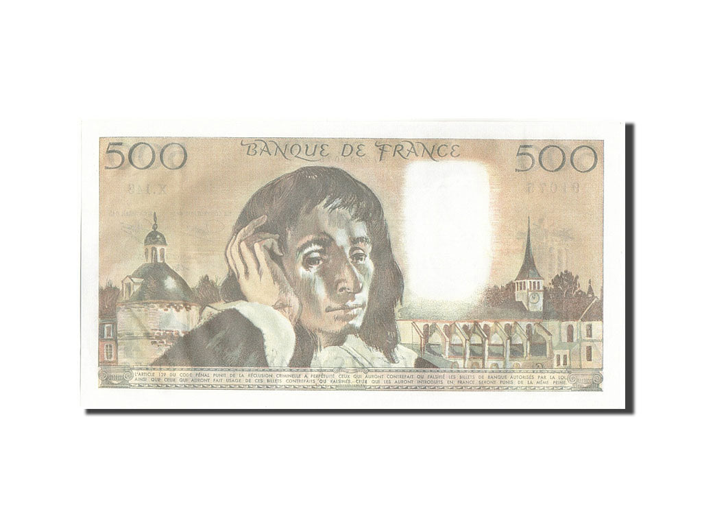 Geldschein, Frankreich, 500 Francs, 500 F 1968-1993 ''Pascal'', 1982