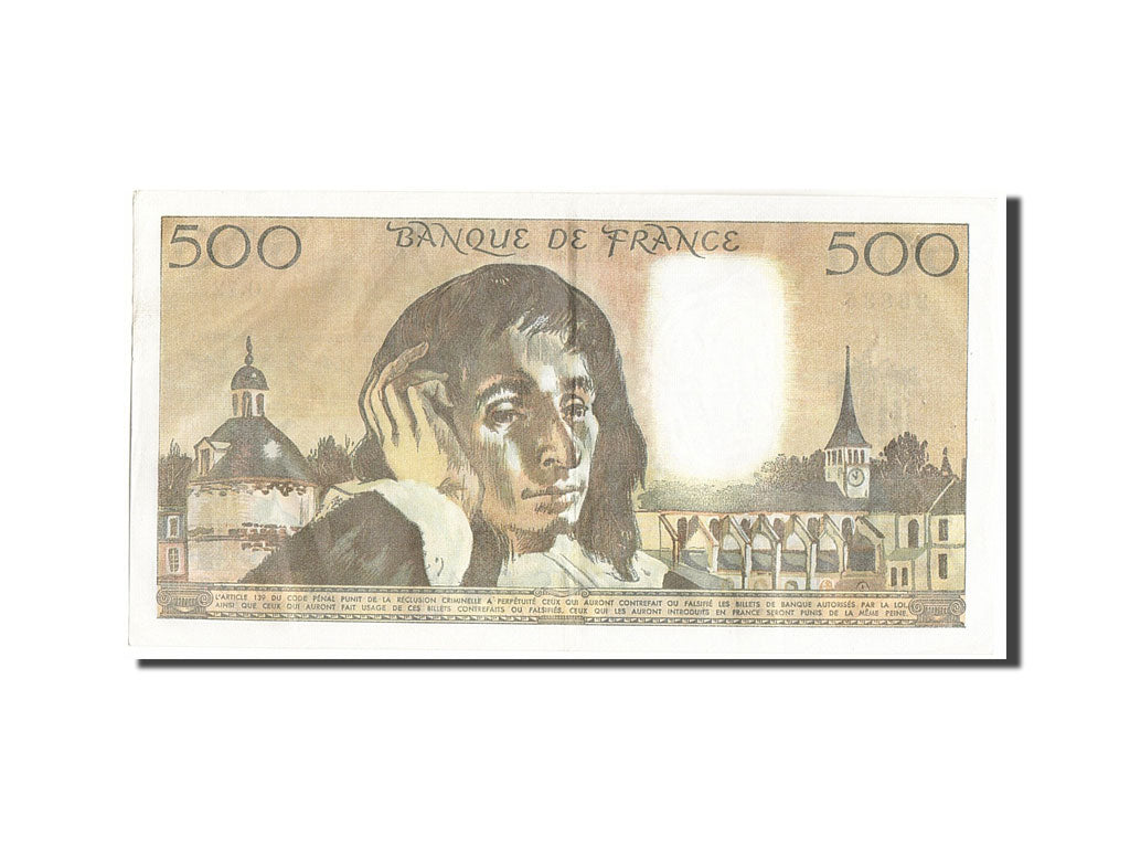 Banknote, France, 500 Francs, 500 F 1968-1993 ''Pascal'', 1977, 1977-02-03