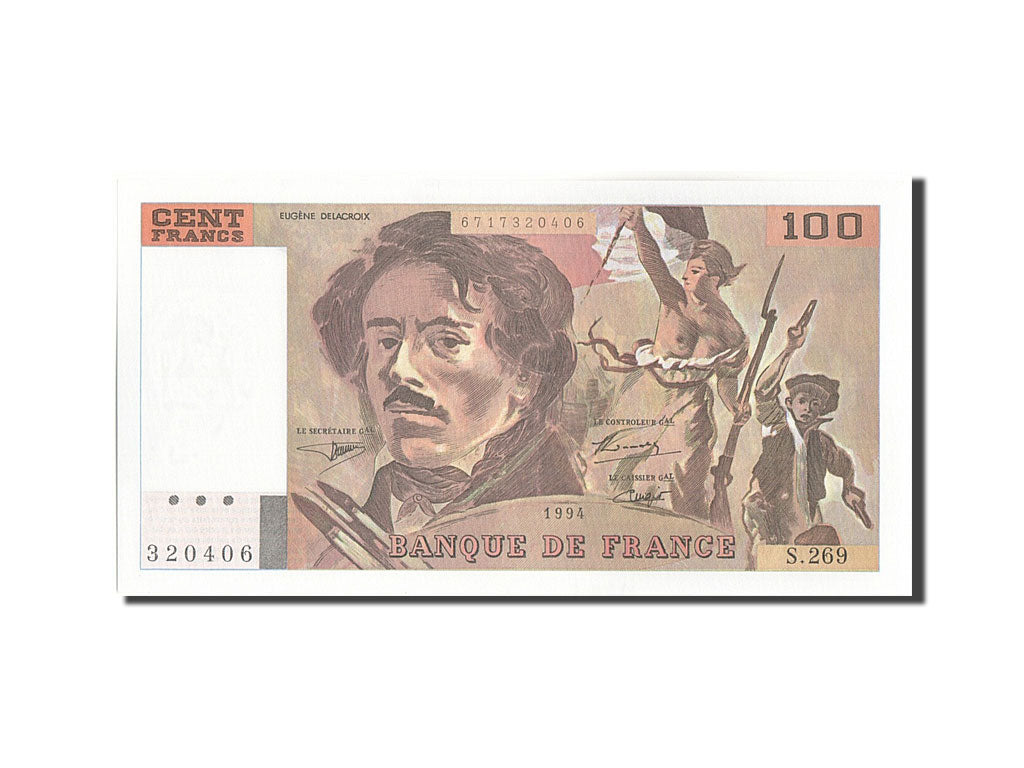 Banknot, Francja, 100 Francs, Delacroix, 1994, 1994, UNC(65-70)