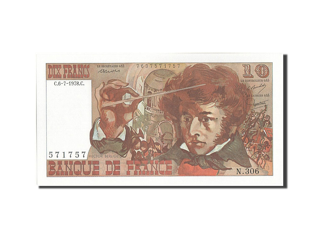 Banknote, France, 10 Francs, 10 F 1972-1978 ''Berlioz'', 1978, 1978-07-06