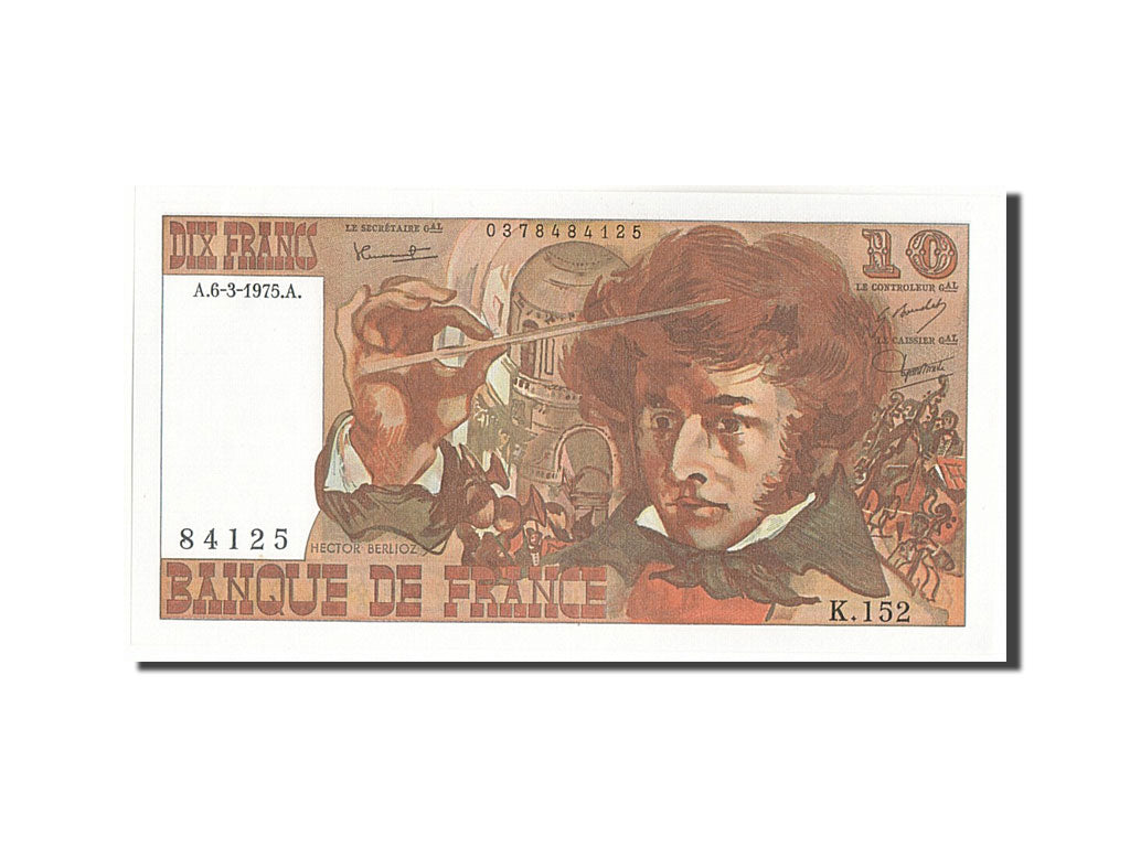 Banknote, France, 10 Francs, 10 F 1972-1978 ''Berlioz'', 1975, 1975-03-06