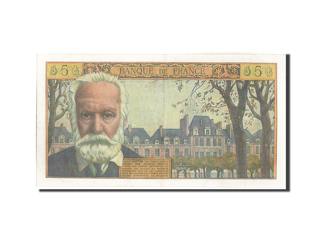 Banknote, France, 5 Nouveaux Francs, 5 NF 1959-1965 ''Victor Hugo'', 1962