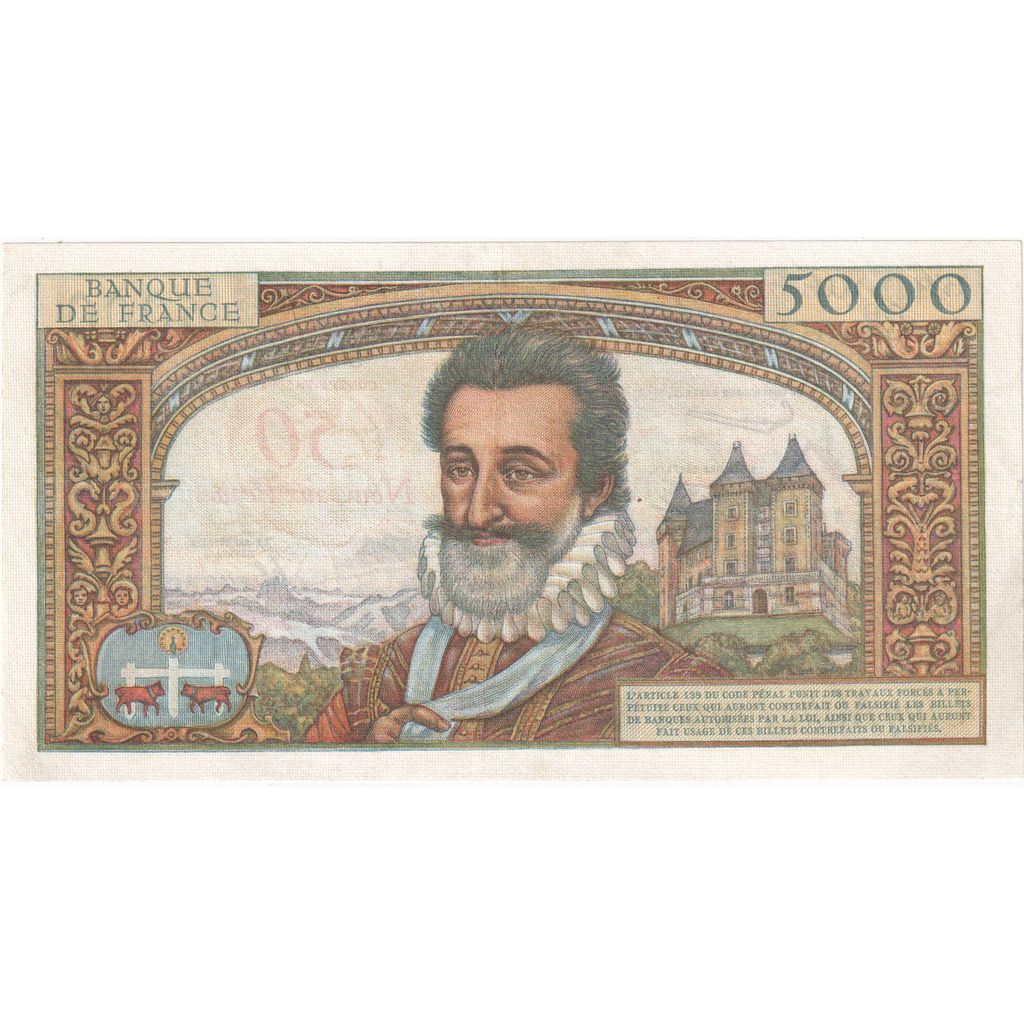 France, 50 Nouveaux Francs on 5000 Francs, Henri IV, 1958-10-30, S.91