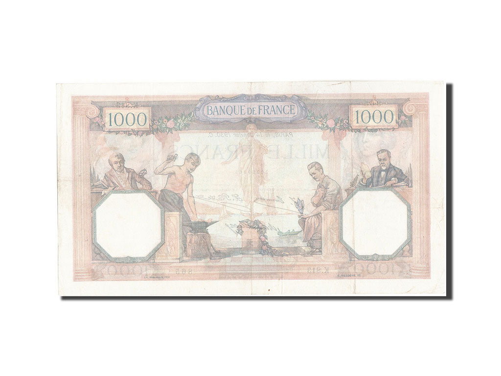 Billete, Francia, 1000 Francs, 1 000 F 1927-1940 ''Cérès et Mercure'', 1930