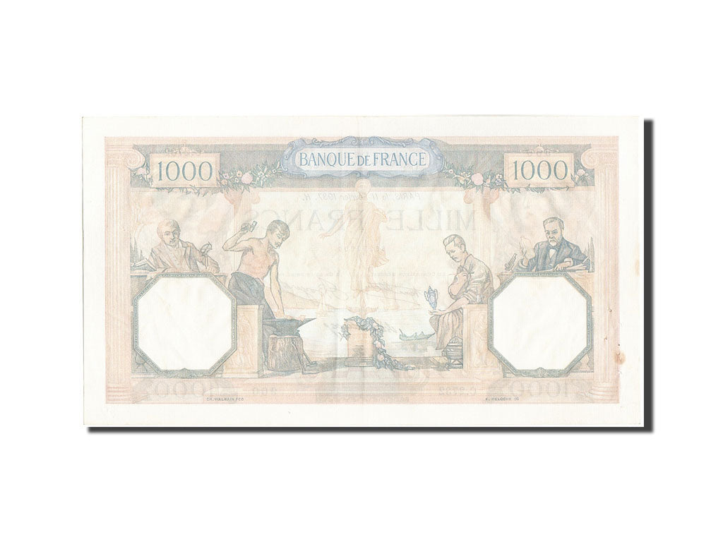 Banknote, France, 1000 Francs, 1 000 F 1927-1940 ''Cérès et Mercure'', 1937