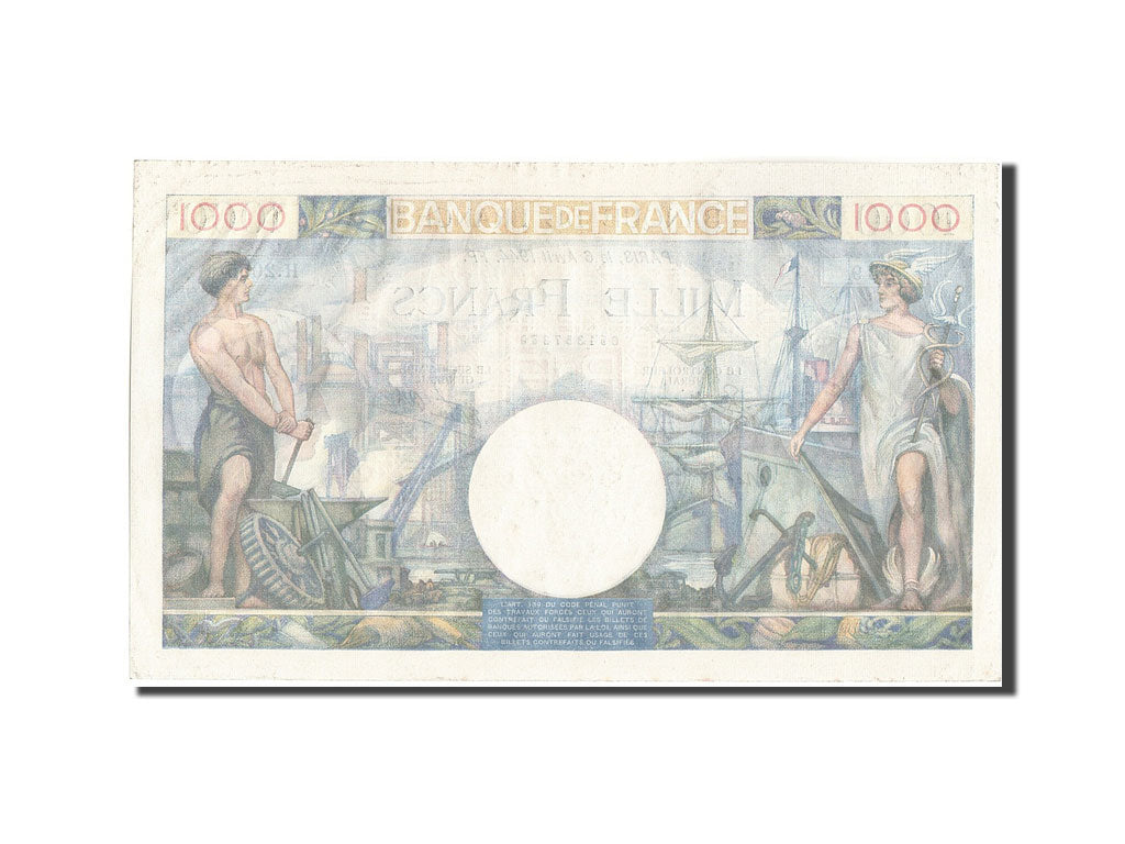 Banknote, France, 1000 Francs, 1 000 F 1940-1944 ''Commerce et Industrie''