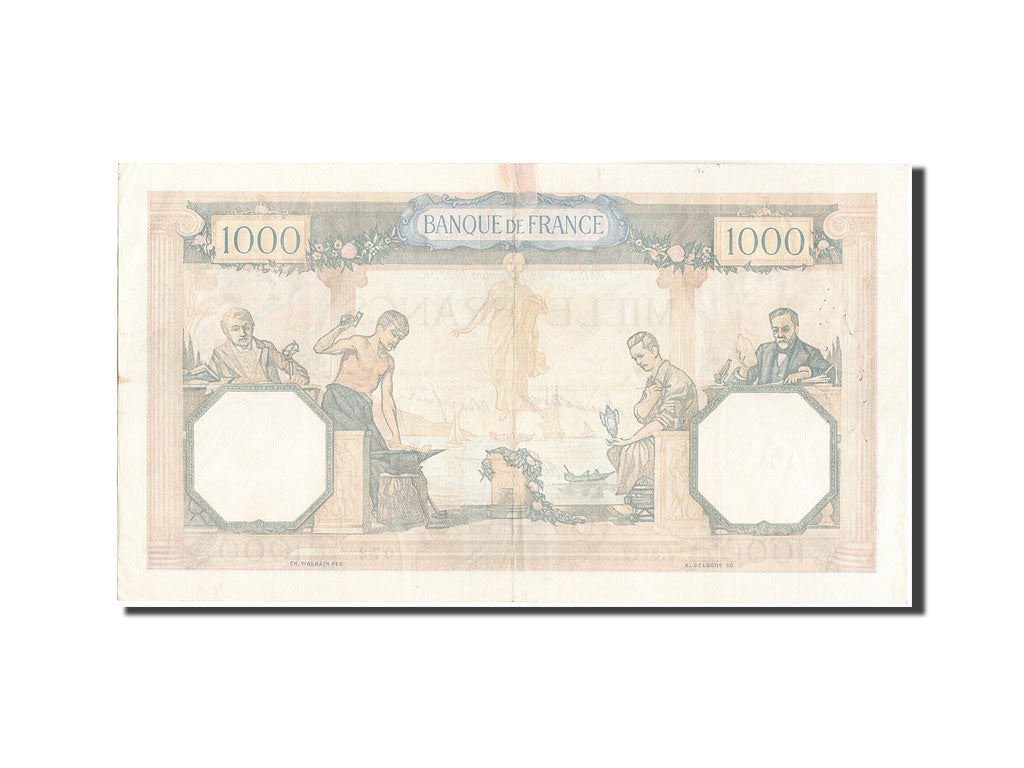 Billete, Francia, 1000 Francs, 1 000 F 1927-1940 ''Cérès et Mercure'', 1937