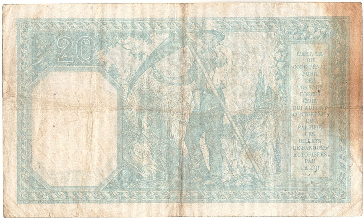 Banknote, France, 20 Francs, 20 F 1916-1919 ''Bayard'', 1918, 1918-12-27