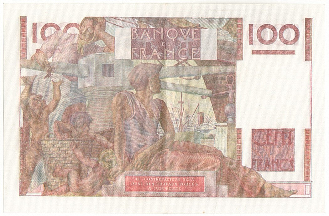 Banknote, France, 100 Francs, 100 F 1945-1954 ''Jeune Paysan'', 1952