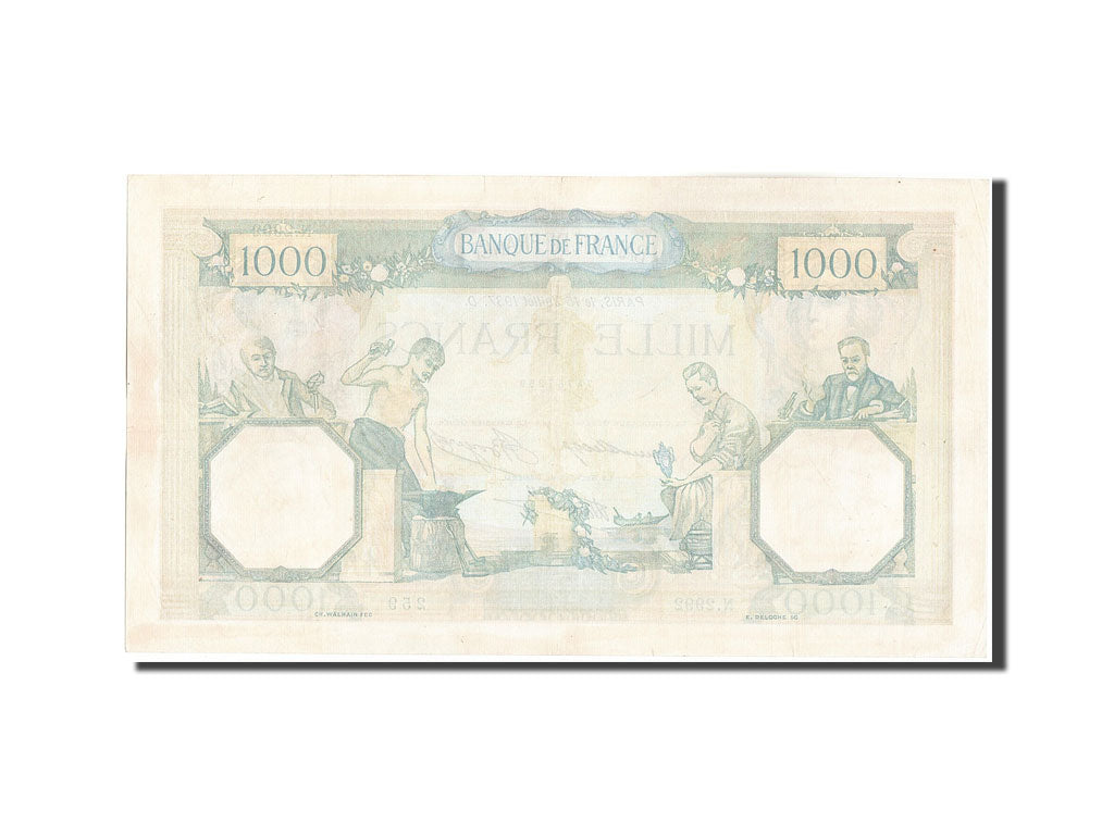 Banknote, France, 1000 Francs, 1 000 F 1927-1940 ''Cérès et Mercure'', 1937