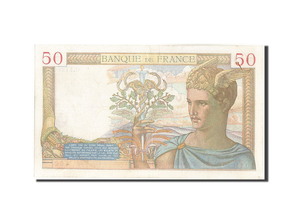 Banconote, Francia, 50 Francs, 50 F 1934-1940 ''Cérès'', 1932, 1939-10-19