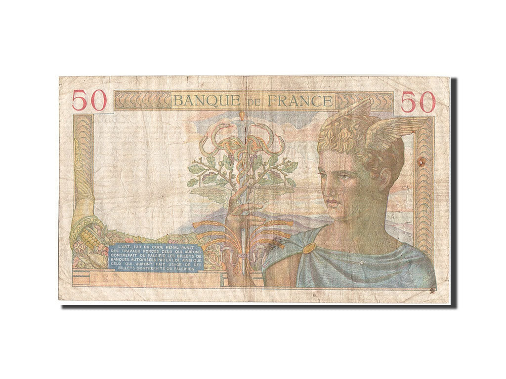 Geldschein, Frankreich, 50 Francs, 50 F 1934-1940 ''Cérès'', 1937, 1937-08-05