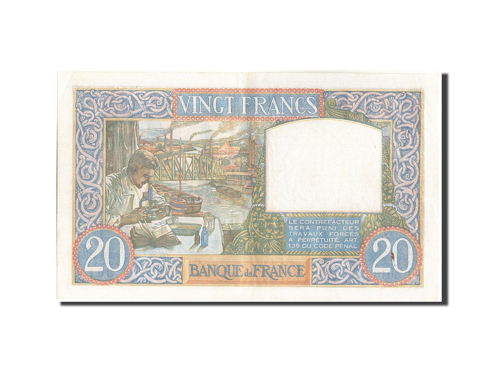 Billete, Francia, 20 Francs, 20 F 1939-1942 ''Science et Travail'', 1941
