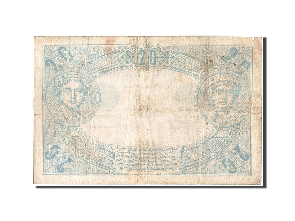 Banknote, France, 20 Francs, 20 F 1874-1905 ''Noir'', 1874, 1874-10-12