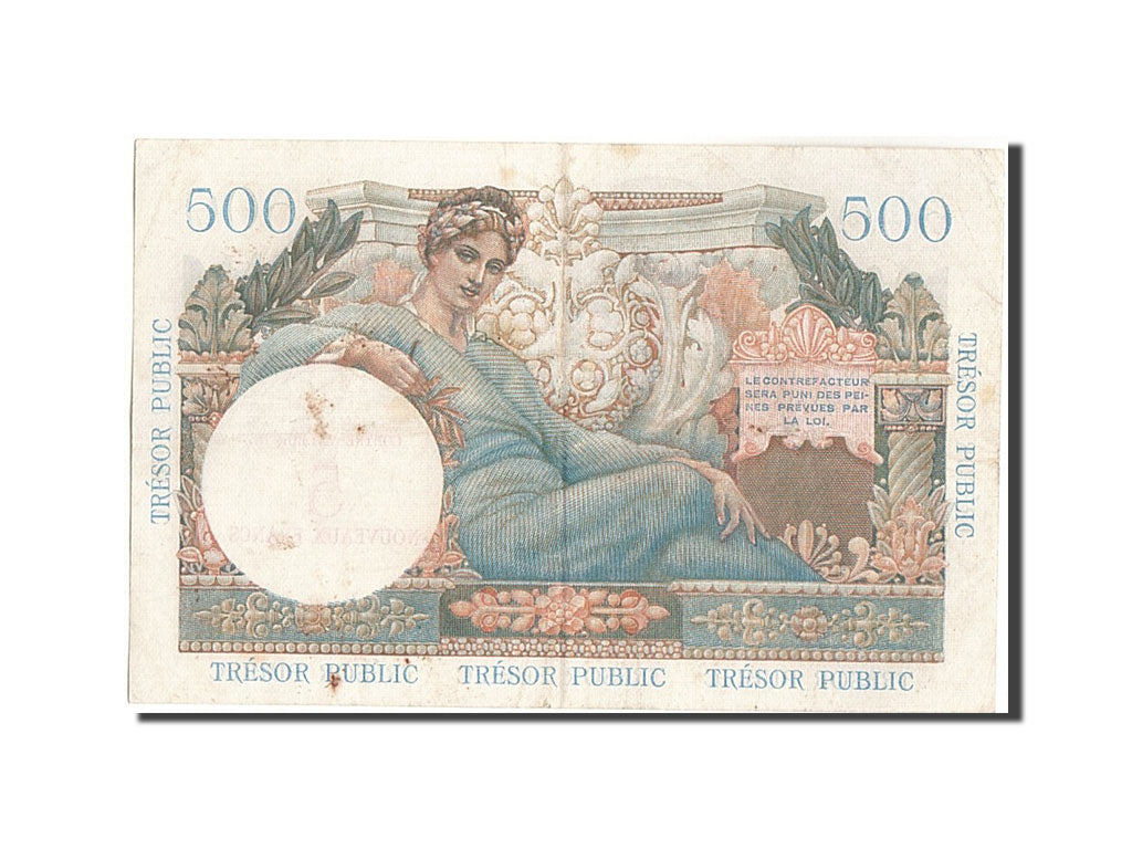 Banknote, France, 5 Nouveaux Francs on 500 Francs, 1955-1963 Treasury, 1960