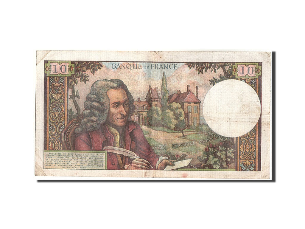 Banconote, Francia, 10 Francs, 10 F 1963-1973 ''Voltaire'', 1967, 1967-11-02