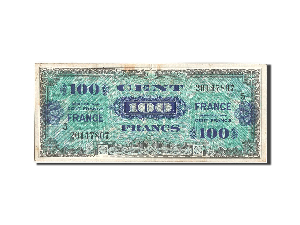 Banknote, France, 100 Francs, 1945 Verso France, 1945, Undated (1945)