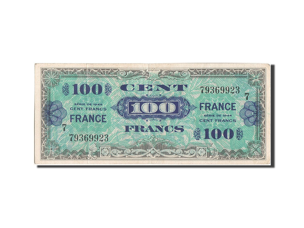 Biljet, Frankrijk, 100 Francs, 1945 Verso France, undated (1945), Undated