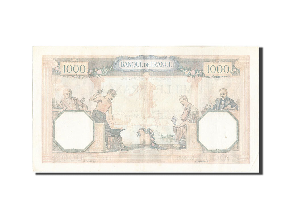 Banknote, France, 1000 Francs, 1 000 F 1927-1940 ''Cérès et Mercure'', 1940