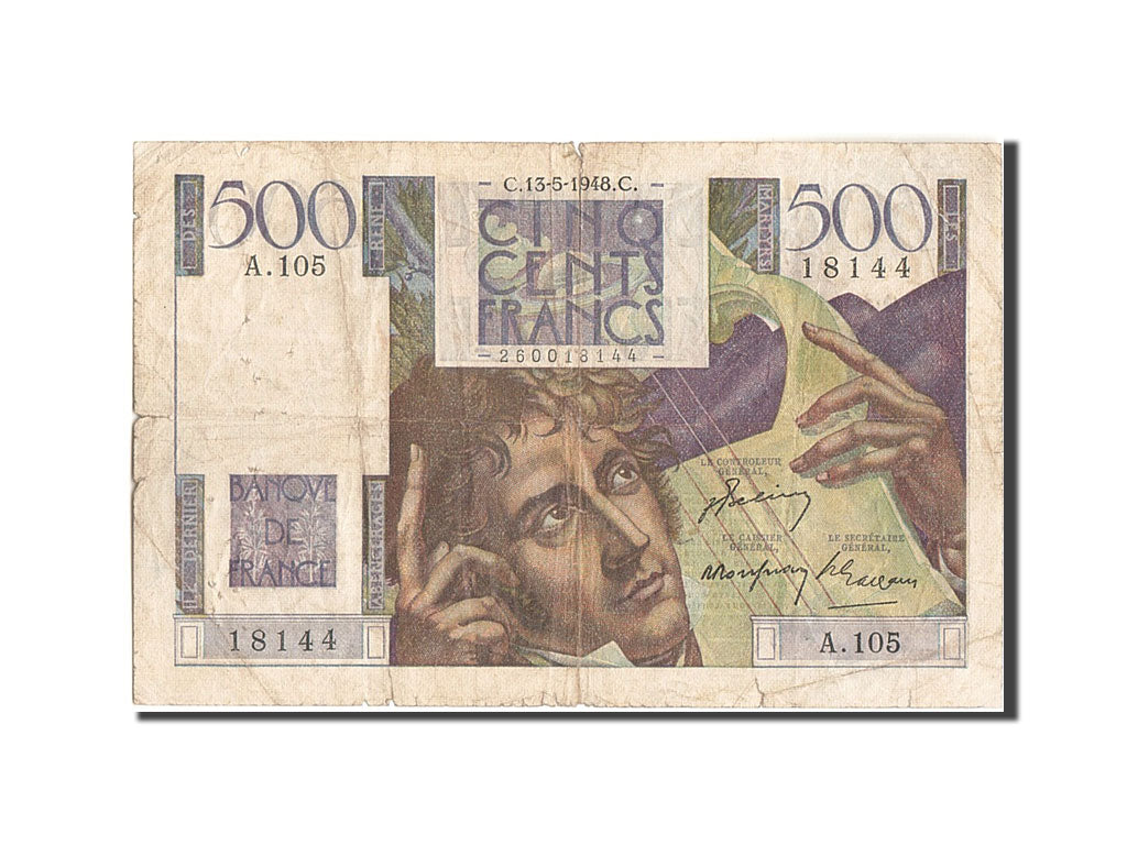 Banconote, Francia, 500 Francs, 500 F 1945-1953 ''Chateaubriand'', 1948