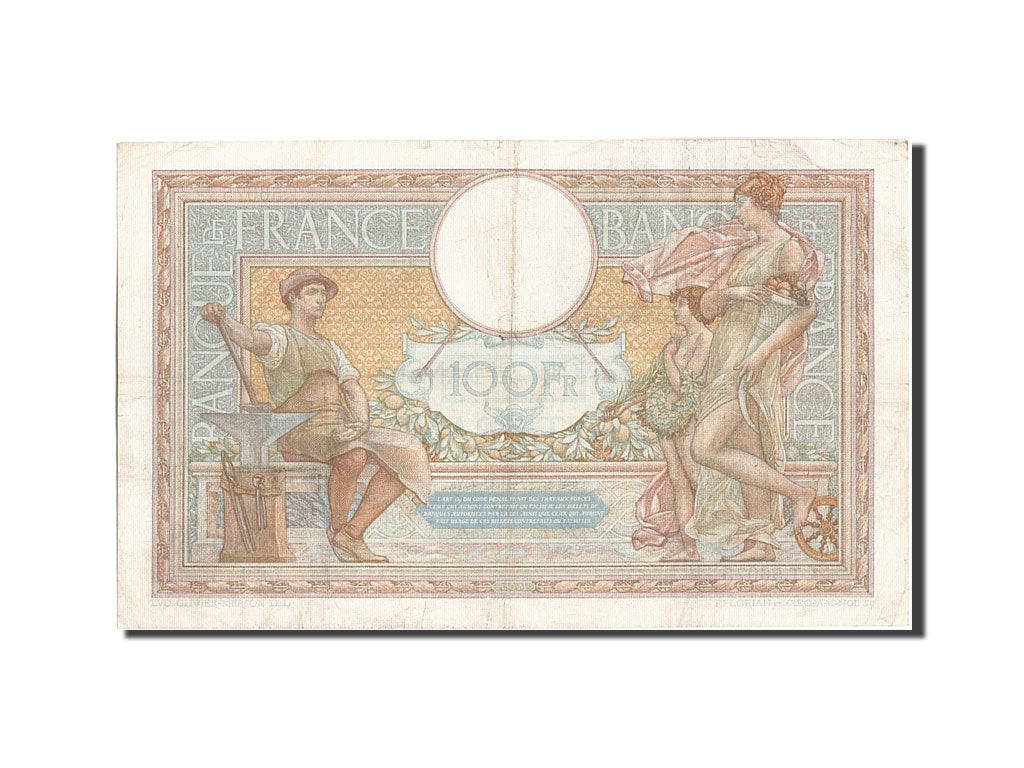 Banknote, France, 100 Francs, 100 F 1908-1939 ''Luc Olivier Merson'', 1937