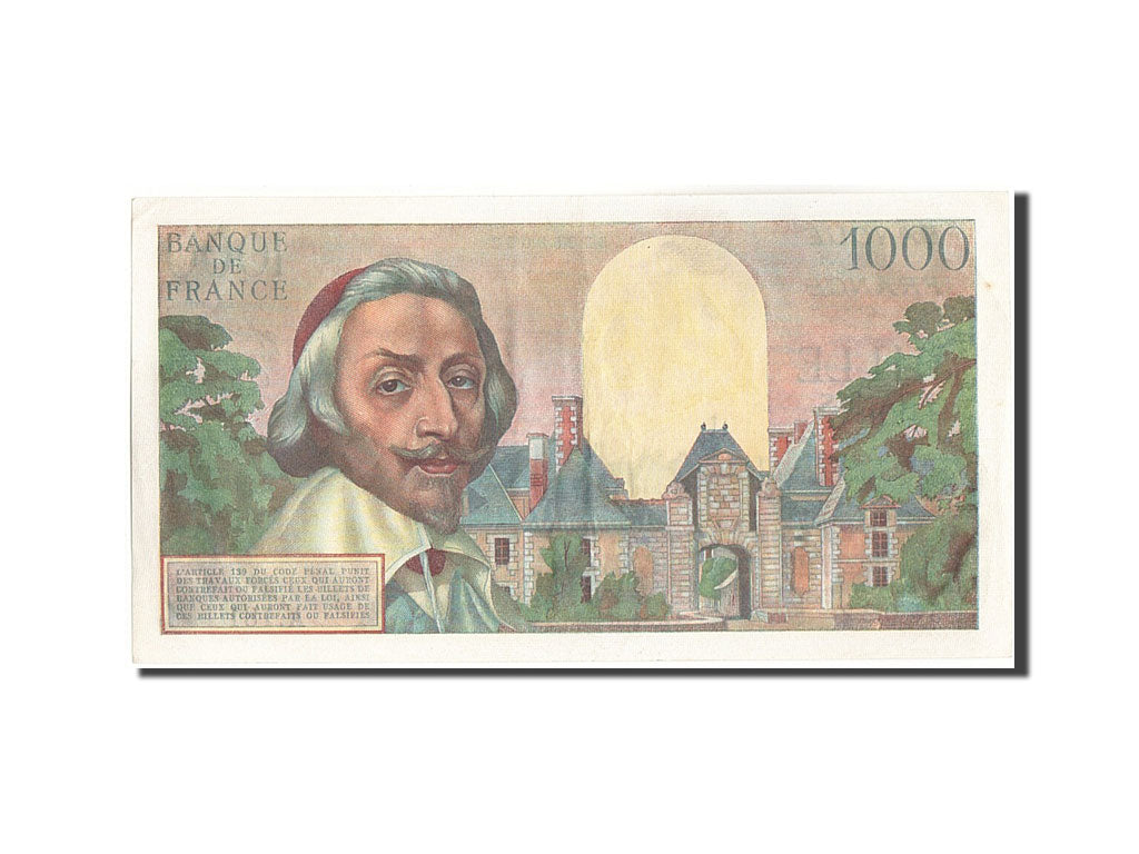 Banknote, France, 1000 Francs, 1 000 F 1953-1957 ''Richelieu'', 1955