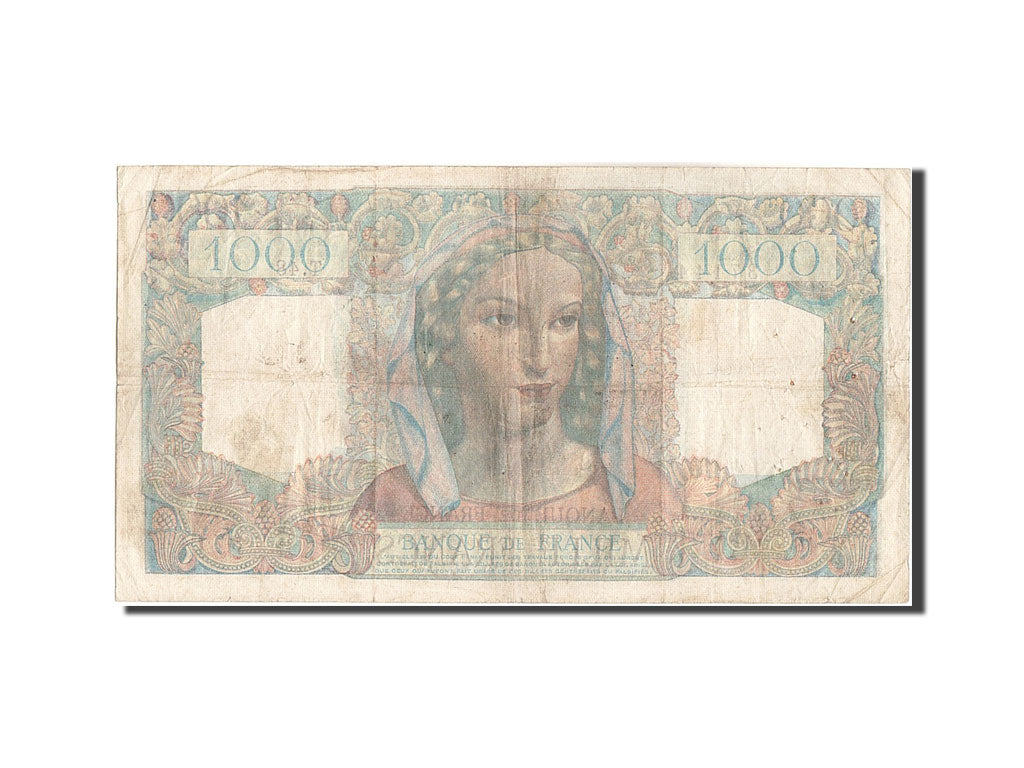 Geldschein, Frankreich, 1000 Francs, 1 000 F 1945-1950 ''Minerve et Hercule''