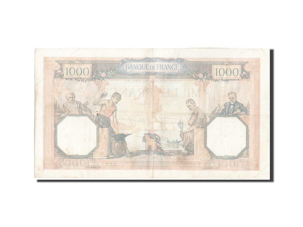 Geldschein, Frankreich, 1000 Francs, 1 000 F 1927-1940 ''Cérès et Mercure''