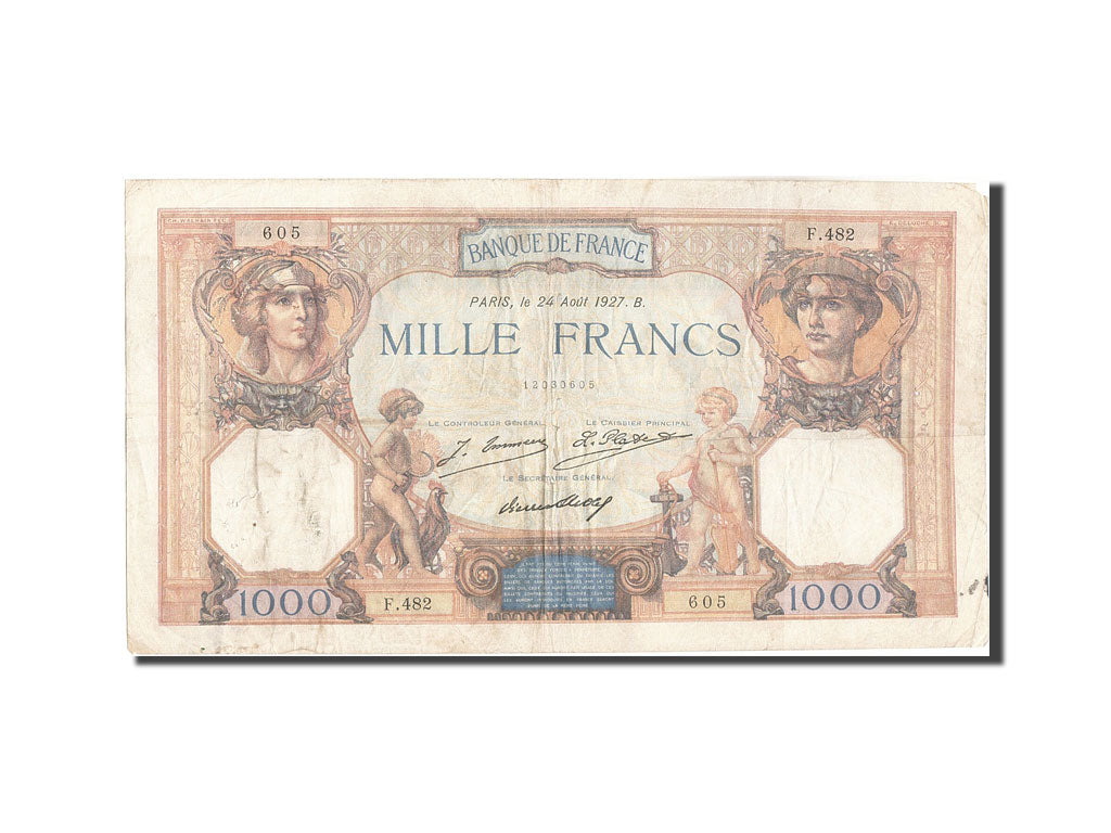 Banknote, France, 1000 Francs, 1 000 F 1927-1940 ''Cérès et Mercure'', 1927