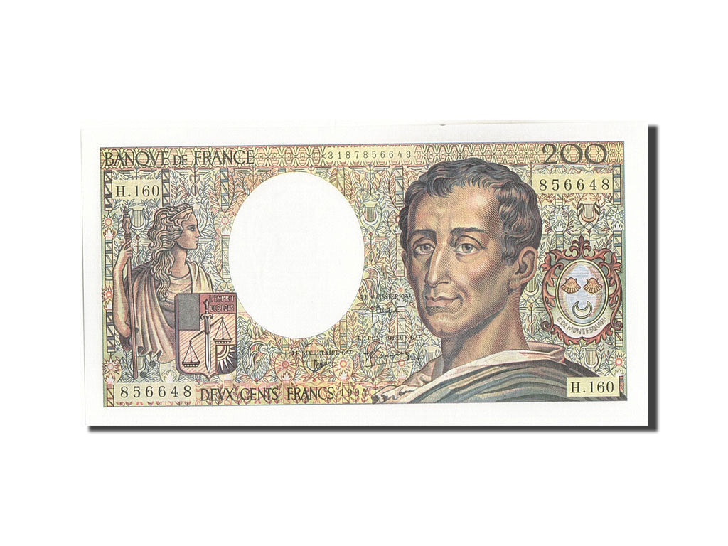 Banknote, France, 200 Francs, 200 F 1981-1994 ''Montesquieu'', 1994, 1994