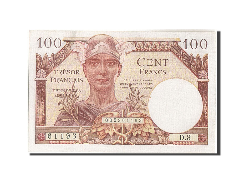 Banknote, France, 100 Francs, 1947 French Treasury, Undated (1947), 1947