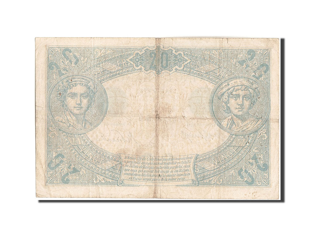 Billete, Francia, 20 Francs, 20 F 1905-1913 ''Bleu'', 1913, 1913-02-07, MBC