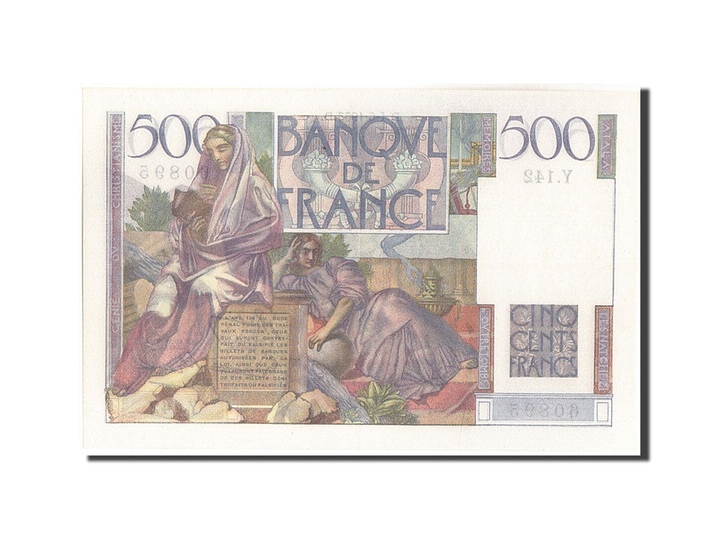 Banconote, Francia, 500 Francs, 500 F 1945-1953 ''Chateaubriand'', 1953