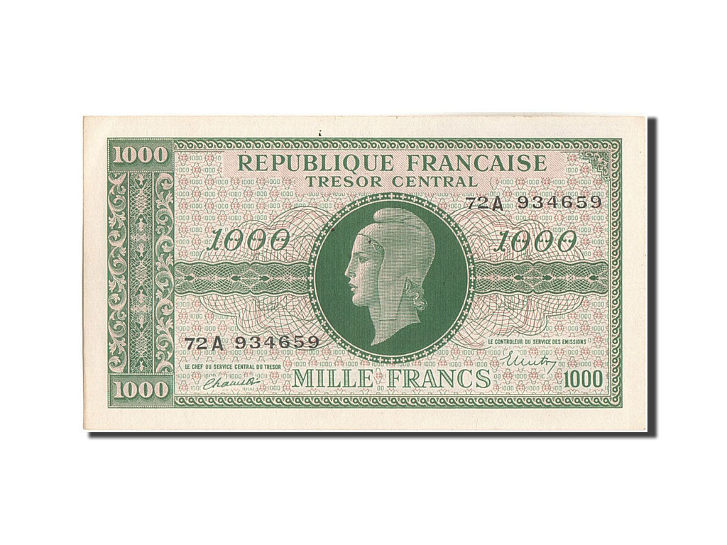 Banknote, France, 1000 Francs, 1943-1945 Marianne, 1945, Undated (1945)