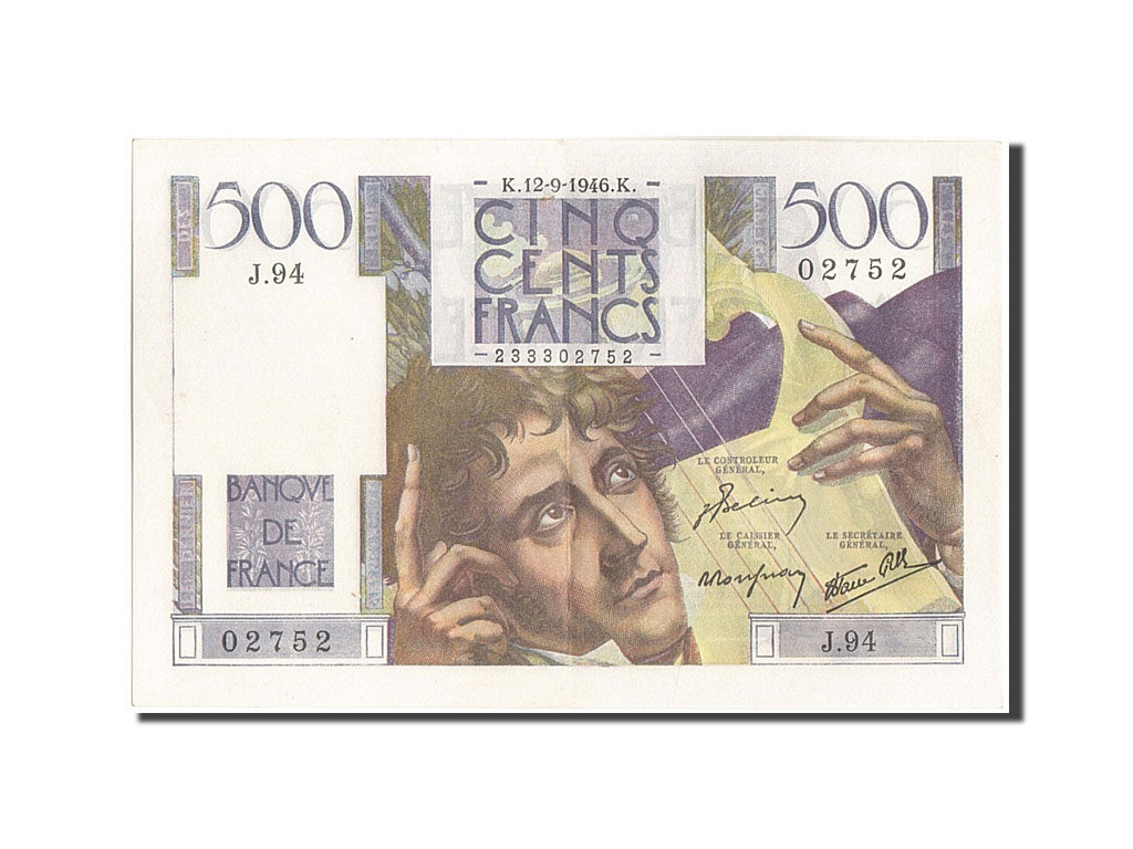 Biljet, Frankrijk, 500 Francs, 500 F 1945-1953 ''Chateaubriand'', 1946
