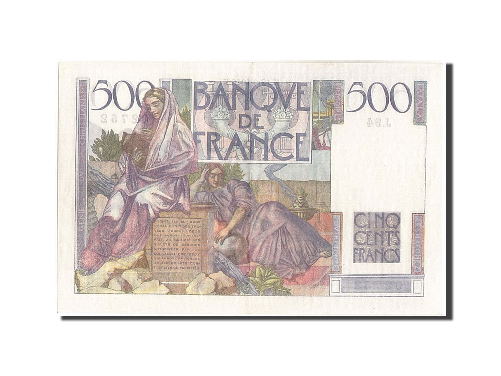 Biljet, Frankrijk, 500 Francs, 500 F 1945-1953 ''Chateaubriand'', 1946