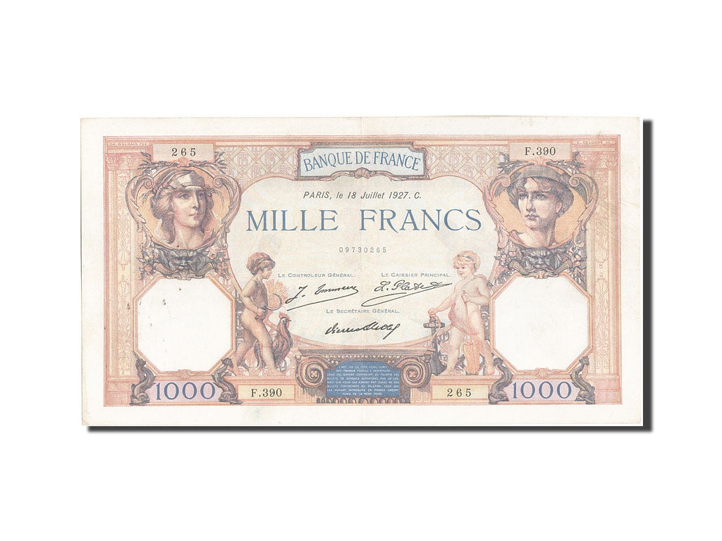 Banknote, France, 1000 Francs, 1 000 F 1927-1940 ''Cérès et Mercure'', 1927