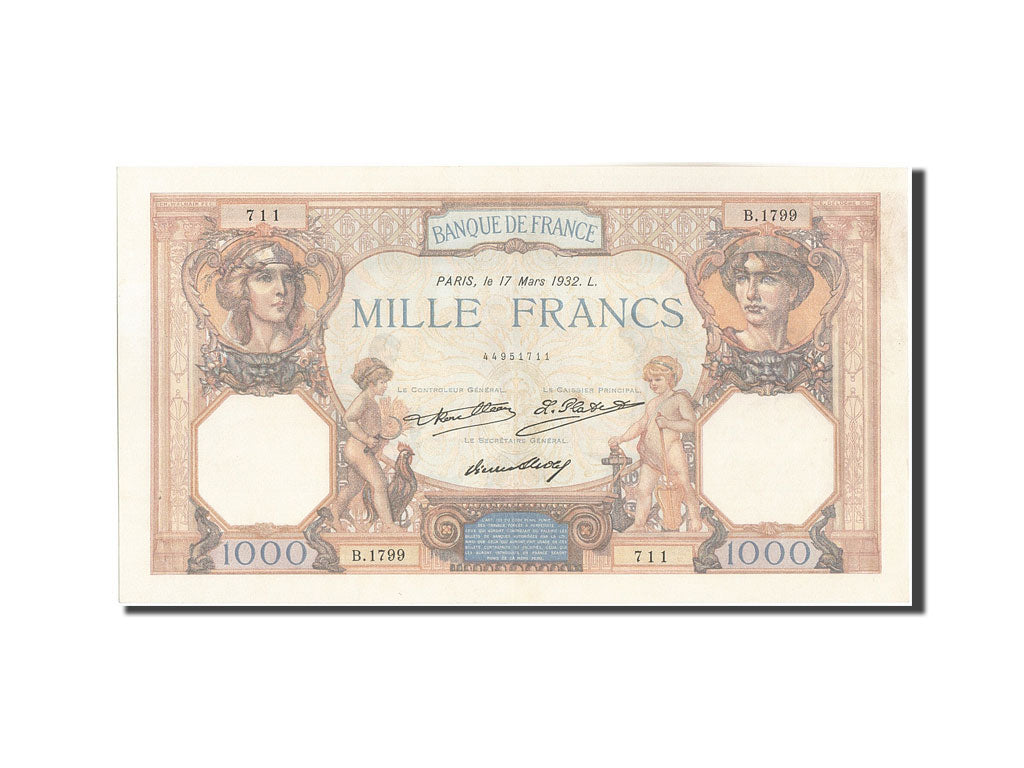 Banknote, France, 1000 Francs, 1 000 F 1927-1940 ''Cérès et Mercure'', 1932