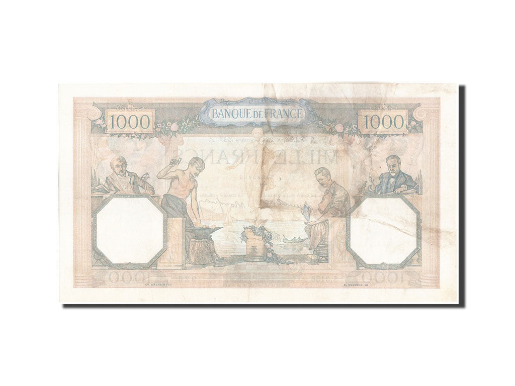 Geldschein, Frankreich, 1000 Francs, 1 000 F 1927-1940 ''Cérès et Mercure''