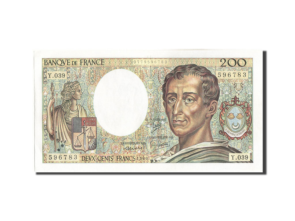 Banknote, France, 200 Francs, 200 F 1981-1994 ''Montesquieu'', 1986, 1986