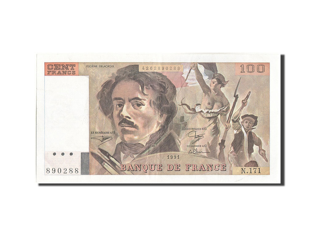 Banknote, France, 100 Francs, 100 F 1978-1995 ''Delacroix'', 1991, 1991