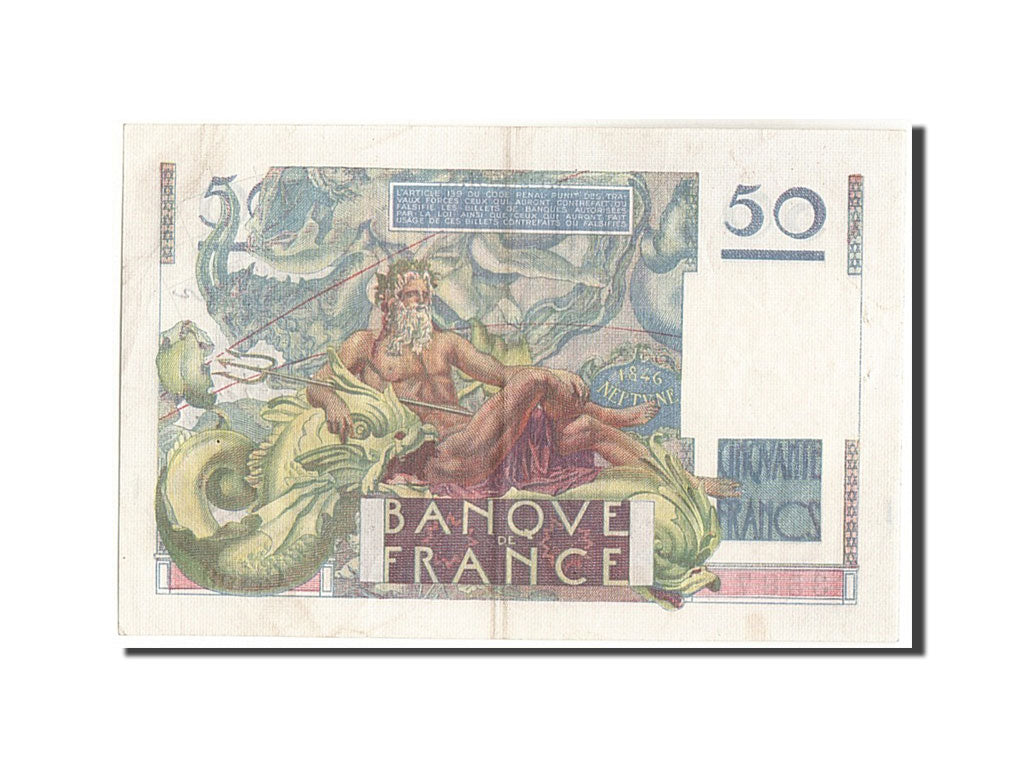 Geldschein, Frankreich, 50 Francs, 50 F 1946-1951 ''Le Verrier'', 1951