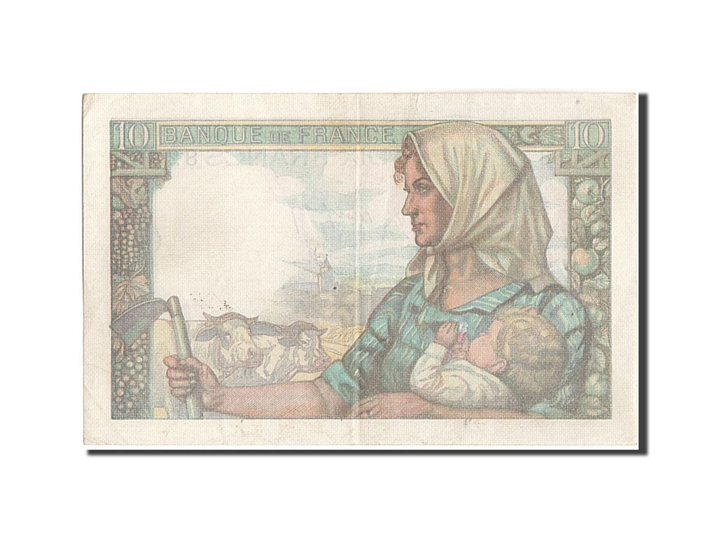 Banconote, Francia, 10 Francs, 10 F 1941-1949 ''Mineur'', 1943, 1943-09-09, BB+