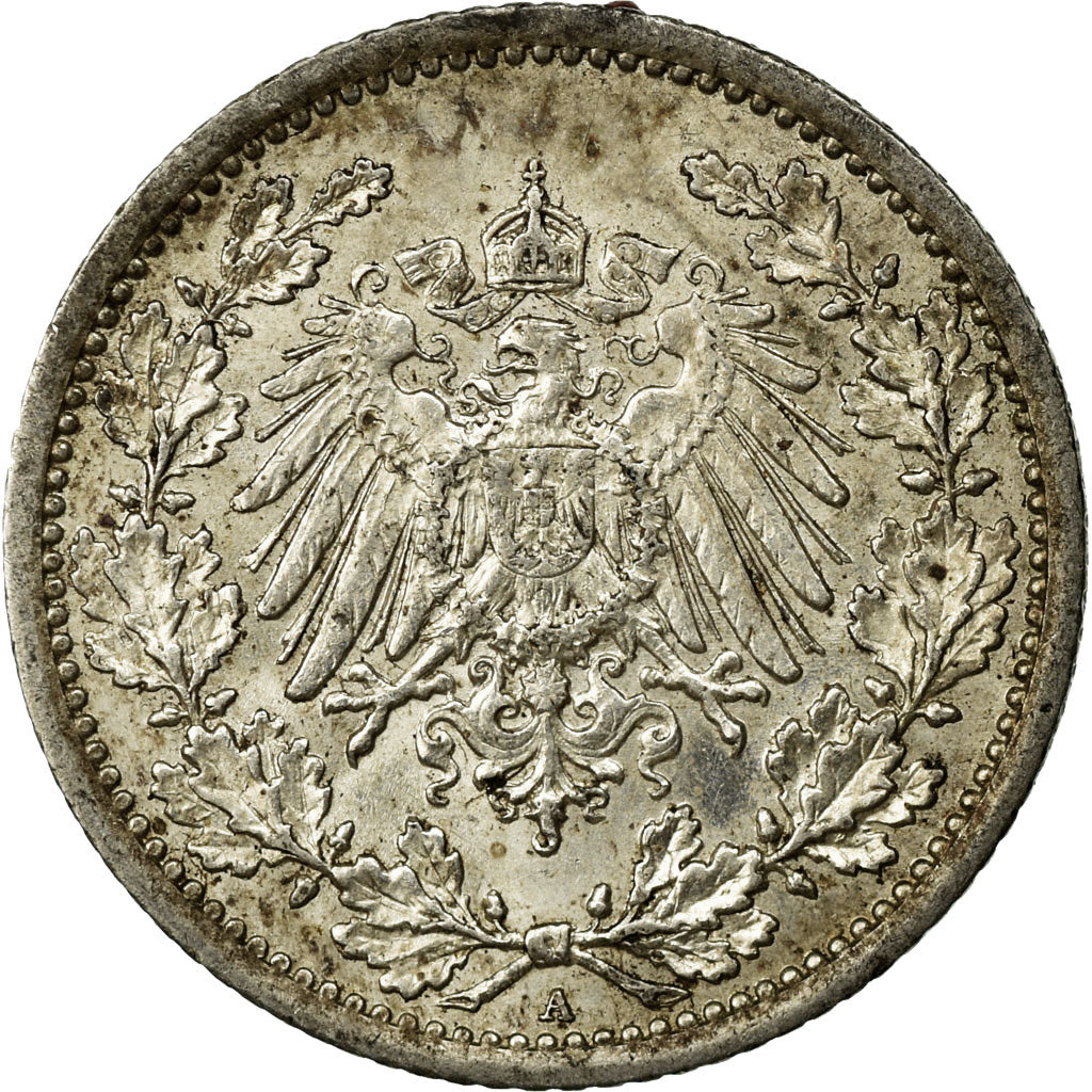Moneda, ALEMANIA - IMPERIO, 1/2 Mark, 1914, Berlin, EBC+, Plata