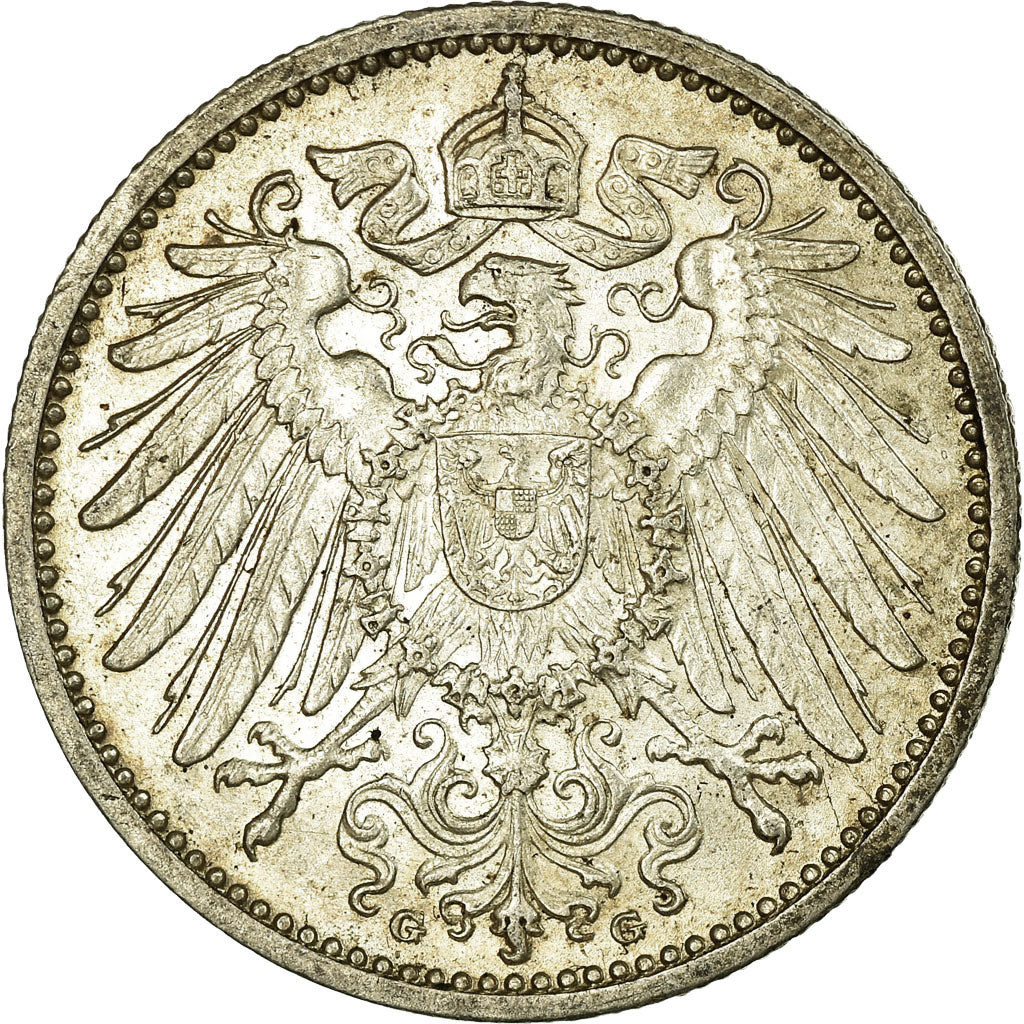 Coin, GERMANY - EMPIRE, Wilhelm II, Mark, 1907, Karlsruhe, MS(60-62), Silver