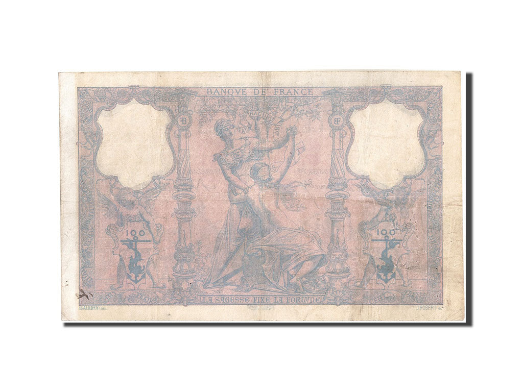 Banknot, Francja, 100 Francs, Bleu et Rose, 1893, 1893-04-29, AU(50-53)