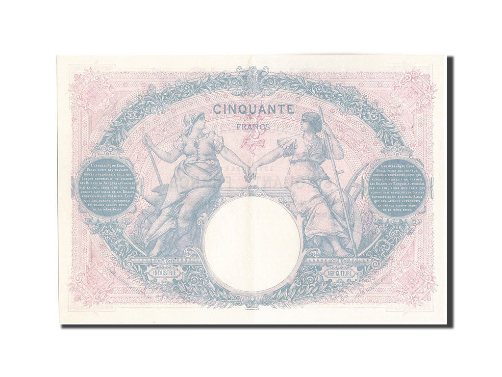 Banconote, Francia, 50 Francs, 50 F 1889-1927 ''Bleu et Rose'', 1926