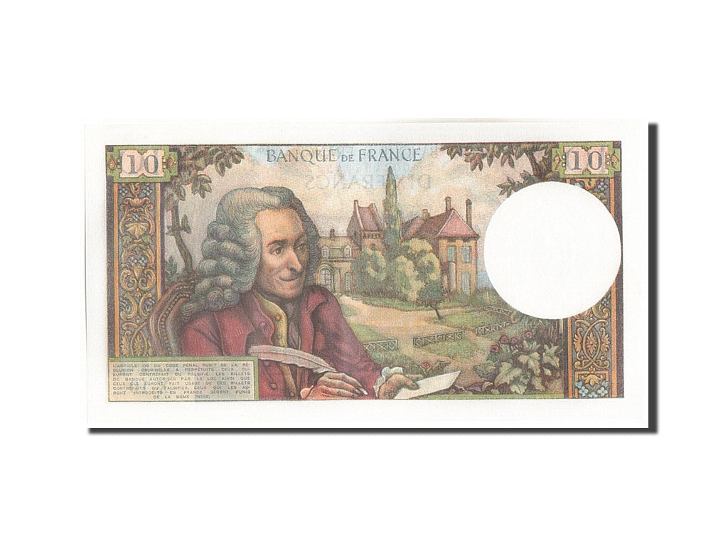 Geldschein, Frankreich, 10 Francs, 10 F 1963-1973 ''Voltaire'', 1963