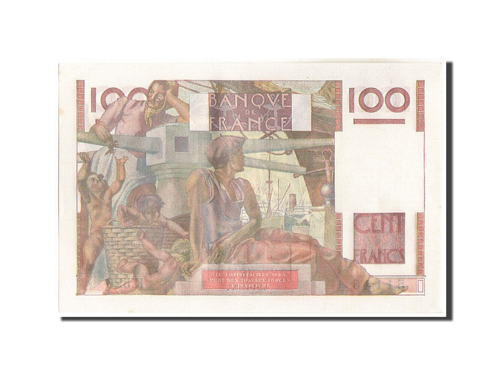 Billete, Francia, 100 Francs, 100 F 1945-1954 ''Jeune Paysan'', 1953